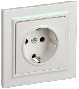 Розетка 1-местная с заземлением и шторками IEK Brite BR-R14-16-K36-F жемчуг