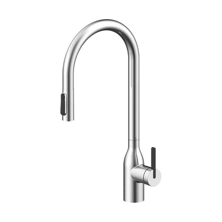 Смеситель для кухни Paulmark Universal Un213880-CR с выдвижным изливом, хром