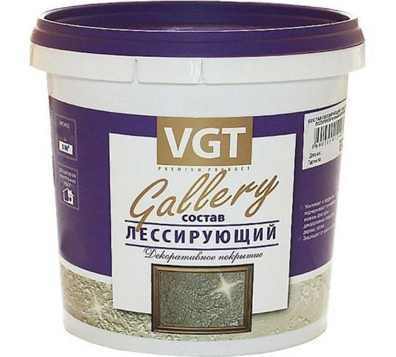 Состав полупрозрачный для декоративных штукатурок VGT GALLERY ЛЕССИРУЮЩИЙ жемчуг 0.9 кг