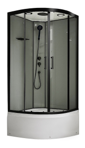 Душевая кабина Royal Bath CK RB90CK-TG-BL FATO профиль черный, стекло прозрачное, 90x90x215