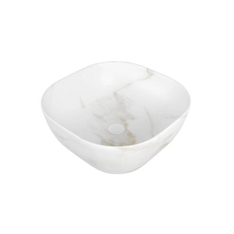 Раковина Teymi Solli T50382 40 см, под мрамор, белая матовая