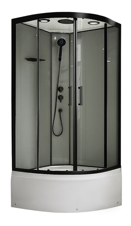 Душевая кабина Royal Bath CK RB90CK-TG-BL FATO профиль черный, стекло прозрачное, 90x90x215