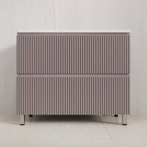 Тумба с раковиной Style Line Марокко 100 напольная, 2 ящика, тауп темный, раковина Соул белая