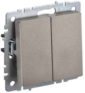 Выключатель 2-клавишный IEK Brite BR-V20-0-10-K37 шампань