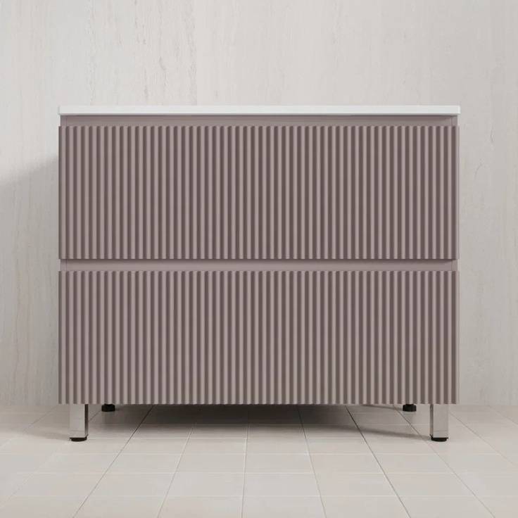Тумба с раковиной Style Line Марокко 100 напольная, 2 ящика, тауп темный, раковина Соул белая