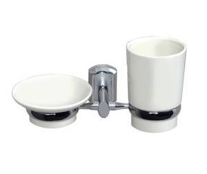 Держатель со стаканом и мыльницей Wasserkraft K-28126 хром