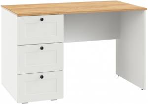 Письменный стол Woodville Опра 676810 белый шагрень / дуб золотой craft