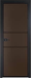 Межкомнатная дверь Profil Doors 2 AX цвет профиля Черный, стекло безопасное 6 мм монохром шоколад 600x2000