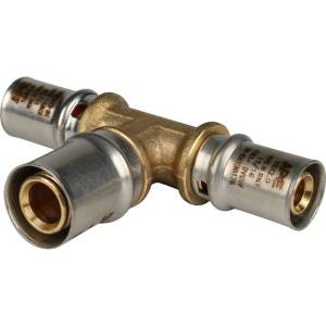 Тройник Stout переходной 32х26х26, латунь, пресс-соединение