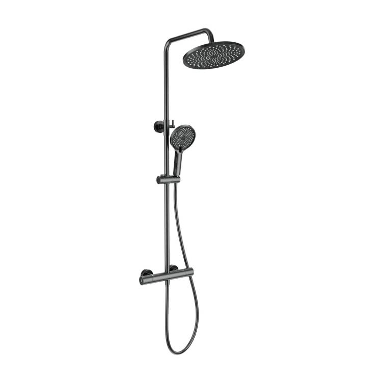 Душевая стойка Wonzon & Woghand WW-B3013-T1-BGG темный графит, с термостатом