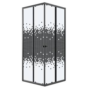 Душевой уголок Niagara Eco NG-1010-14QBLACK профиль черный матовый, стекло с узором, 100x100x190