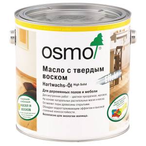 Масло с твердым воском Osmo Hartwachs-Öl Effekt Эффект «Натур» 3041 натуральный тон матовое 2.5 л