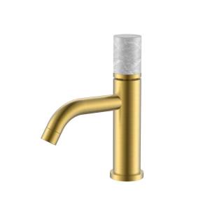 Смеситель для раковины Boheme Stick 121-MG-MR-GR Matt Gold Marble Grey