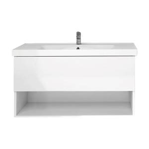 Тумба с раковиной Dreja Perfecto 90 белый глянец