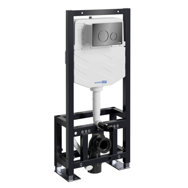 Система инсталляции для унитазов Wasserkraft Dill 61TLT.010.ME.PB02 клавиша черный глянцевый