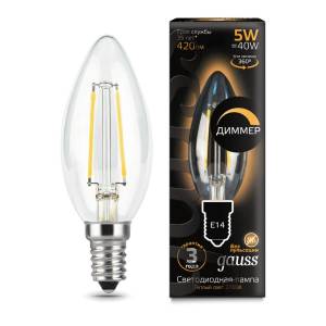 Лампа светодиодная диммируемая Gauss Filament 103801105-D