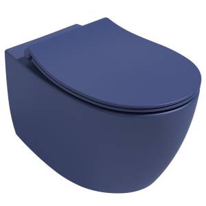 Унитаз подвесной Isvea Sentimenti Neo 10AR02010SV-2Z + 40D40544I-S безободковый, с крышкой-сиденьем микролифт, синий матовый