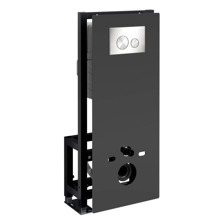 Система инсталляции для унитазов Wasserkraft Glan 66TLT.010.ME.BL.BN02 клавиша никель