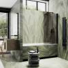 Шторка на ванну MaybahGlass MGV-602-6 поворотная, на монопетле, стекло бронза матовая, профиль черный, 1400x400 фото 3
