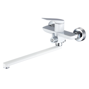 Смеситель для ванны Osgard Solen White 59223 с длинным изливом, хром, белый
