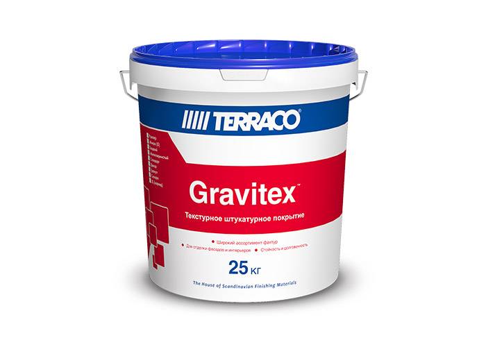 Штукатурка фасадная акриловая декоративная Terraco Gravitex XL Короед 1.5 мм 25 кг