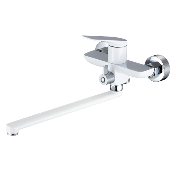 Смеситель для ванны Osgard Solen White 59223 с длинным изливом, хром, белый