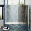 Шторка на ванну MaybahGlass MGV-917-3 99x140, поворотная, стекло бронза матовая 6 мм, профиль золото фото 3