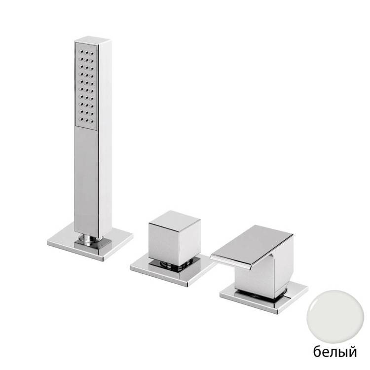 Смеситель на борт ванны Cezares Porta PORTA-BVDM3-BIO белый