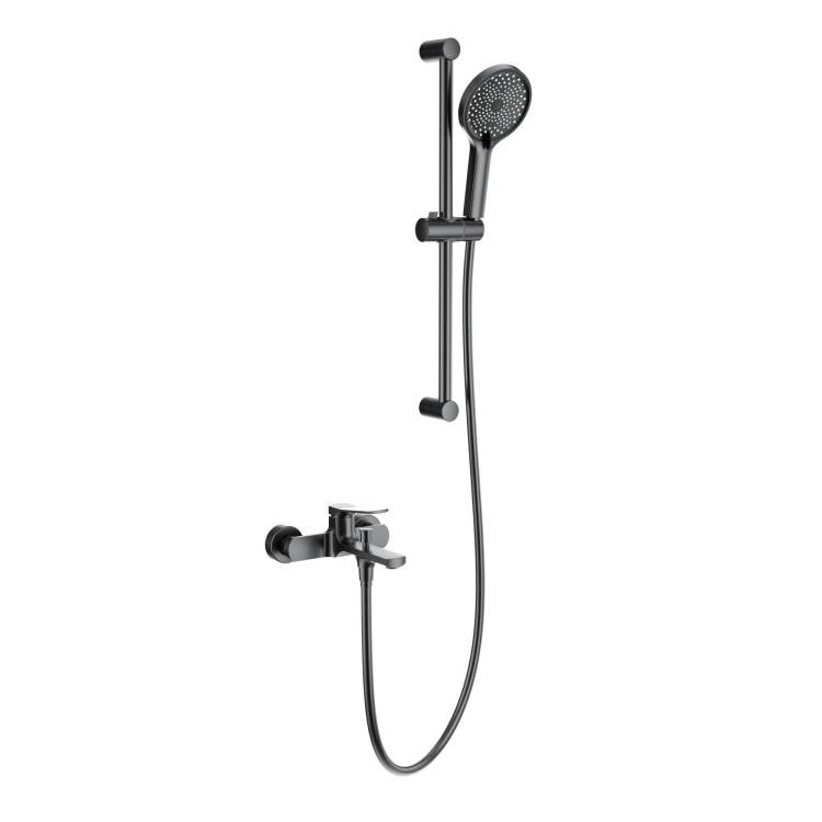 Смеситель для ванны Wonzon & Woghand WW-C2036-BGG с душевым гарнитуром, темный графит