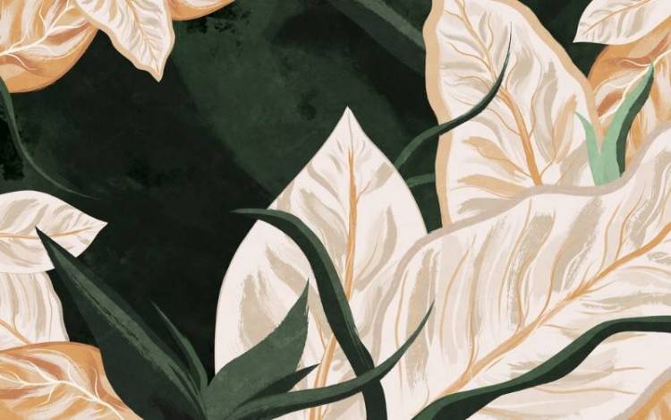 3D Фотообои Artegrafico «Яркие крупные листья» AVG-012 акварель