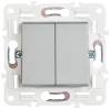 Выключатель 2-клавишный проходной IEK Skandy SK-V22-0-10-K23 серебряный фото 3