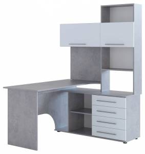 Стол компьютерный Сокол КСТ-14.1П 00-00015788, 4680212015687, 4680212015694 Бетон/белый