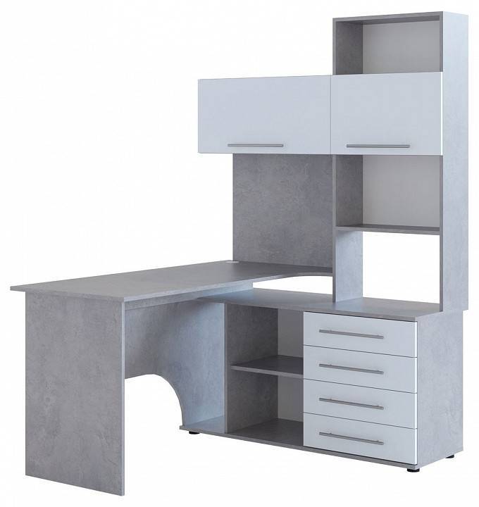 Стол компьютерный Сокол КСТ-14.1П 00-00015788, 4680212015687, 4680212015694 Бетон/белый