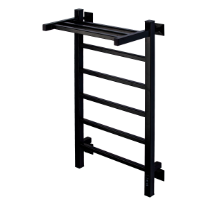 Полотенцесушитель электрический Comfysan Marte-K 012571 EC-6 80/40 с полкой, черный матовый