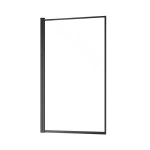 Шторка на ванну AQUAme AQM2859-9-L профиль черный, стекло прозрачное, 90x140