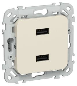 Розетка USB type A+A IEK Flite FI-U21-D31-K86 сливочный