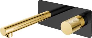 Смеситель для раковины Boheme Stick 125-BG.2 С ВНУТРЕННЕЙ ЧАСТЬЮ, black, touch gold