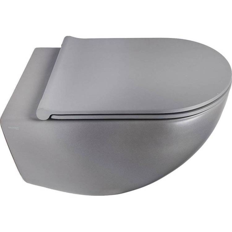 Унитаз подвесной Galassia Dream 7334GM безободковый, с крышкой-сиденьем микролифт, серый матовый