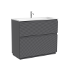 Тумба с раковиной Sancos Folk Floor напольная, 100x45x87, c двумя ящиками оснащенными доводчиками, Grey soft