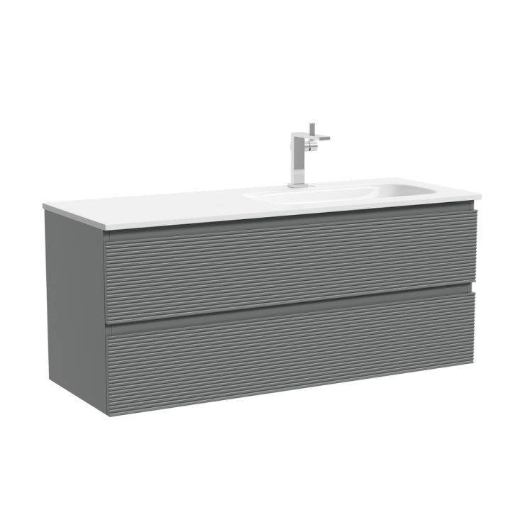 Тумба под раковину Sancos Folk FL120RES подвесная, 119.5x44.5x50, правая, Ergraut soft