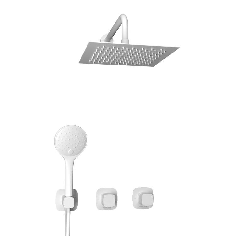 Душевой комплект Wasserkraft Saale A9551.266.146.254.328.156.155 с верхней душевой насадкой, белый, встраиваемый, с лейкой
