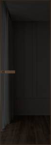 Межкомнатная дверь Profil Doors 1 AGN цвет профиля Деорэ, стекло безопасное 4 мм черное тонированное 600x2000