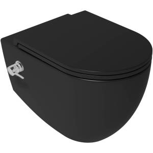 Унитаз подвесной Isvea Infinity 10NFS1005I-2N + 40KF0521I-S безободковый, с крышкой-сиденьем микролифт, с функцией биде, черный матовый