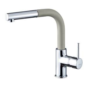 Смеситель для кухни Rivelato Ledro 9022203 с выдвижным изливом, хром, топаз