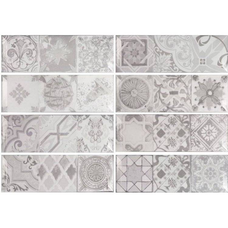 Декор Monopole Antique Gris Brillo Bisel 10x30