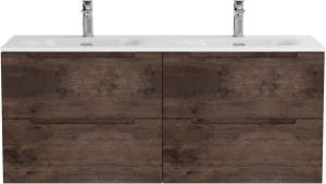 Тумба с раковиной BelBagno Etna 120 для двоих, rovere moro, раковина BB-8099-120-2