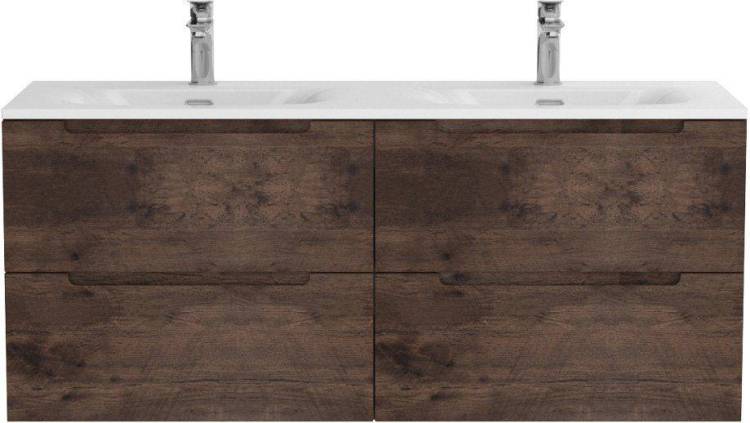 Тумба с раковиной BelBagno Etna 120 для двоих, rovere moro, раковина BB-8099-120-2