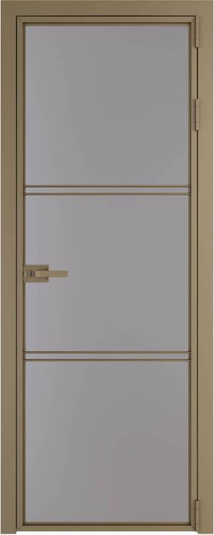 Межкомнатная дверь Profil Doors 3 AX цвет профиля Шампань, стекло безопасное 6 мм монохром серый 600x2000