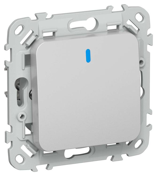 Выключатель 1-клавишный проходной IEK Flite FI-V18-1-10-1-K47 алюминий