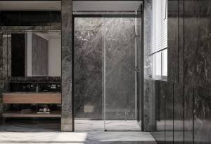 Душевая дверь в нишу Veconi Premium Trento PTD30-B-150-01-C4 профиль черный матовый, стекло прозрачное, 150x200